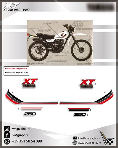 Adesivi 250 1980 1990 - xt,