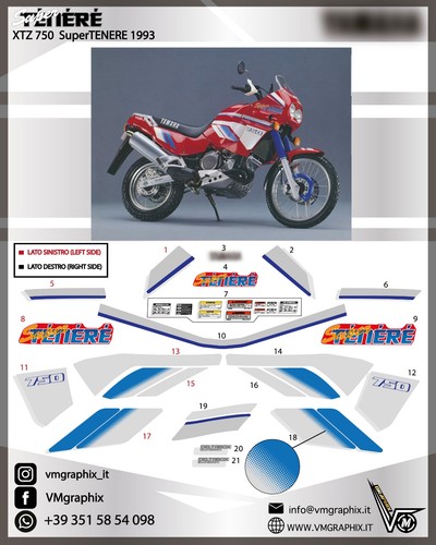 Adesivi xtz 750 supertenere - adesivi,