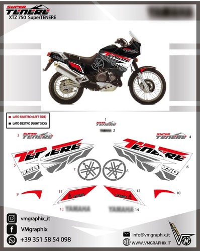 Adesivi xtz 750 supertenere - 750, xt