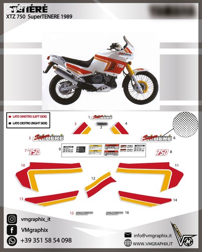 Adesivi xtz 750 supertenere - 750,
