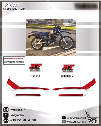 Adesivi 550 1982 1984 nera - xt,
