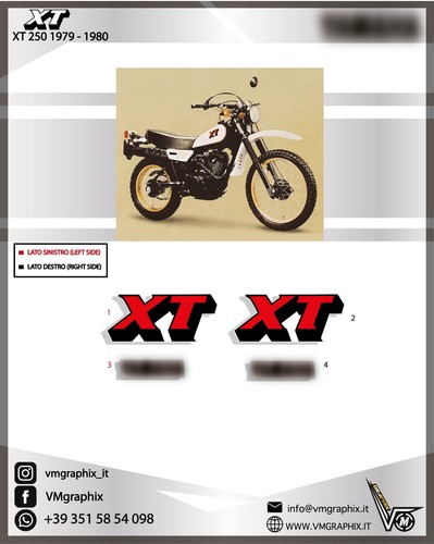 Adesivi 250 1980 black w - adesivi, xt