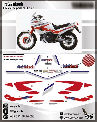 Adesivi xtz 750 - 750, supertenere