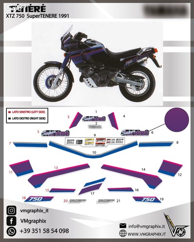 Adesivi xtz 750 supertenere - adesivi,