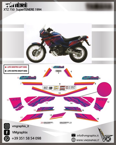 Adesivi xtz 750 supertenere - adesivi,